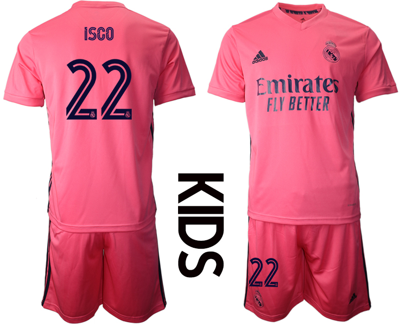 Youth 2020-2021 club Real Madrid away #22 pink Soccer Jerseys